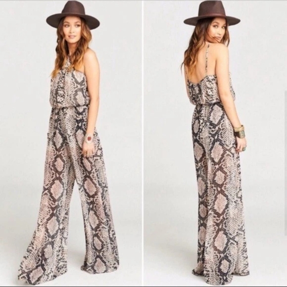 Show Me Your MuMu Pants - Show Me Your Mumu Jennifer Jumpsuit  Snakeskin Print – Size XL